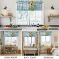 thumbnail image 5 of 2 Pack Sweet Home Valance for Window Sunflower Vintage Rustic Lake Blue Stripe Wood Board Kitchen Valance Rod Pocket Short Curtain Topper Decorative Window Treatment for Living Room Bedroom 42"x12", 5 of 8