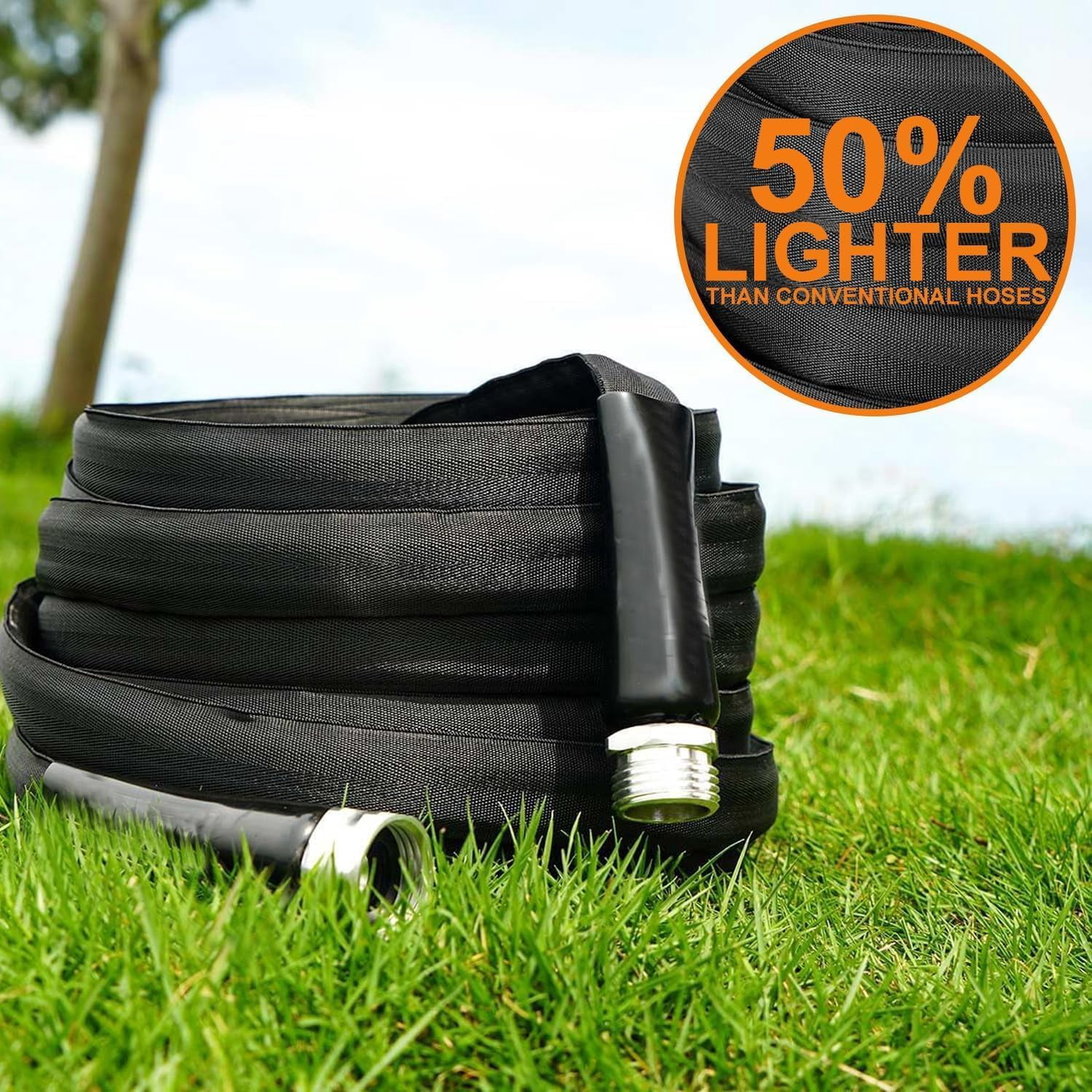 Garden Hose, Lightweight, Ultra Flexible, , Kink-Free Garden Hose, RV, Marine and Camper Hose (100 FT)