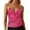 Hot Pink, variant on Women Cute Sparkle Backless Sequin Cami Top Top V Neck Open Back Criss Cross Straps Summer Crop Tops Red L