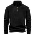 thumbnail image 1 of WOLLED Men's Stretch Fleece Sweatshirt Stand Collar Half-Zip Mobility Comfort Fit, 1 of 9