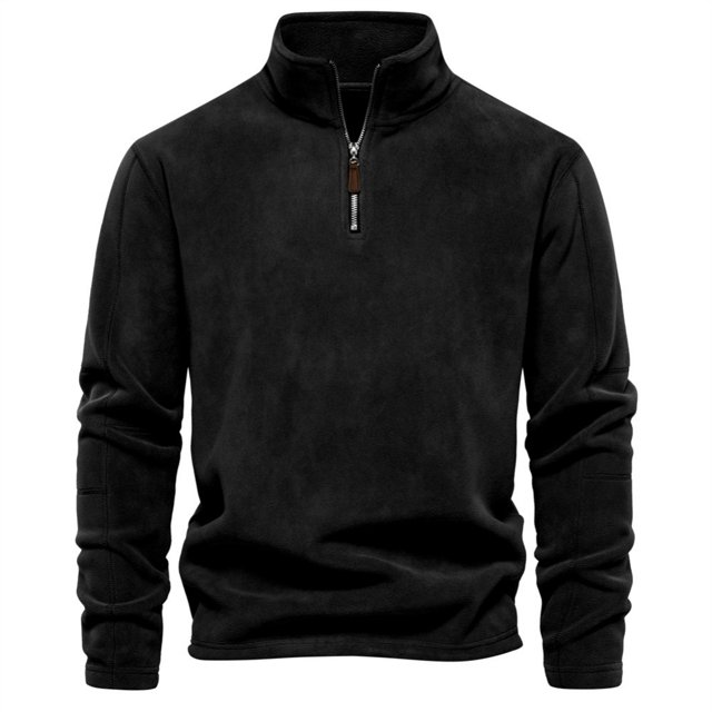 WOLLED Chandail en Molleton en Molleton Extensible pour Hommes Col Montant Demi-Fermeture à Glissière Confort Mobilité