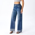 thumbnail image 2 of roswear Wide Leg Jeans for Women Baggy Denim Pants, Size 4-18, 2 of 6