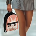 thumbnail image 6 of Eheartsgir Cute White Bunny Small Casual Daypack, Zipper Closure Lightweight Polyester Backpack Purses for Women, for Travel and Daily Use, 6 of 8
