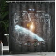 thumbnail image 4 of Ambesonne Space Shower Curtain, Wold Stardust Scenery, 69"Wx75"L, Orange Grey, 4 of 5