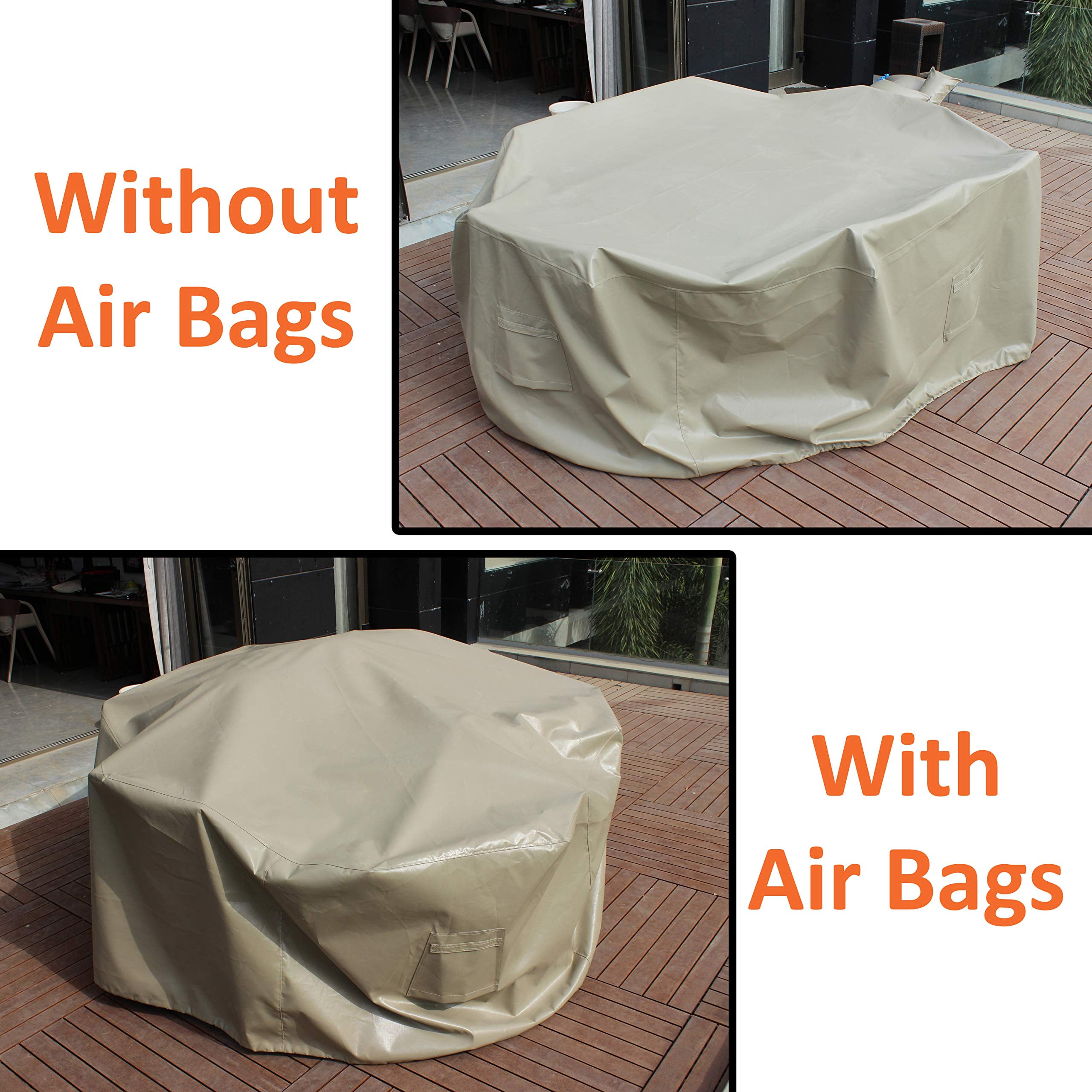 COVERS&ALL Patio Furniture Cover Air Bags, Prevents Water & Snow Pooling, 12 Oz Waterproof, UV & Weather Resistant, Ideal for Patio Backyard Lawn Garden Furniture Outdoor Use (24" x 12" Inches)