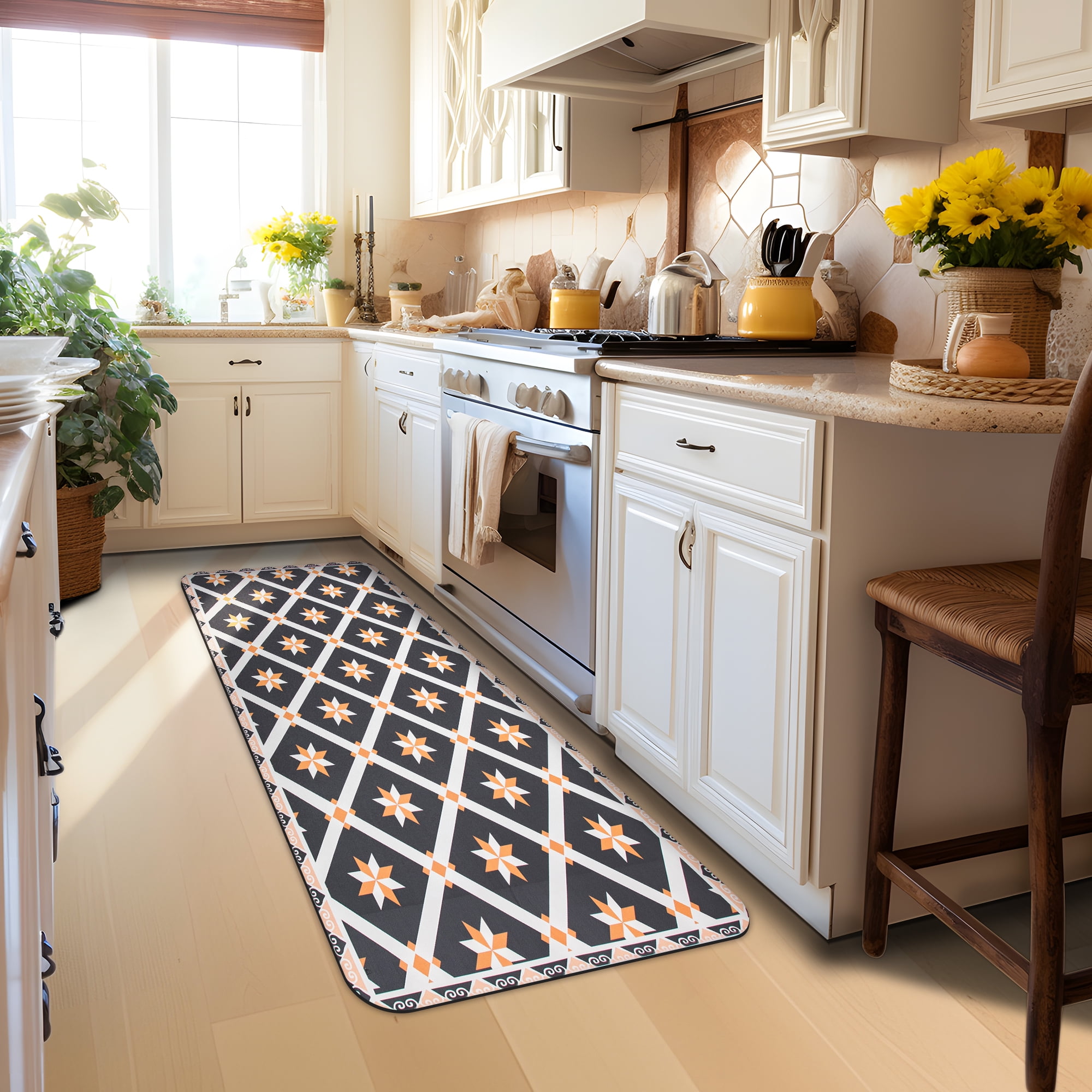 Ray Star Cushioned Kitchen Mat 19.7''x47.2'',0.31 Inch Thick Kitchen Matt for Standing