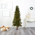 thumbnail image 2 of Nearly Natural 6ft. Victoria Fir Artificial Christmas Tree with 250 Multi-Color (Multifunction) LED Lights, Berries and 415 Bendable Branches, 2 of 8