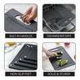 thumbnail image 4 of COOK WITH COLOR 4-Piece Non-Slip Cutting Board Set with Easy Grip Handle, Black, 4 of 8