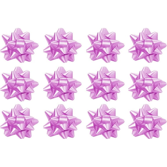 PMU Decorative Star Gift Bows 3-3/4 Inch Medium Lavender (12/Pkg) Pkg/1