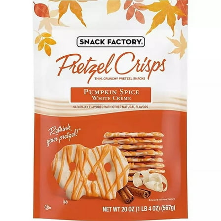 Snack Factory Pumpkin Spice White Cr�me Pretzel Crisps, 20 Oz Bag