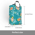 thumbnail image 3 of Waterproof Collapsible Laundry Hamper, Green Flower Graffiti Aluminum Handle Laundry Bag Storage Basket, 50L, 3 of 6