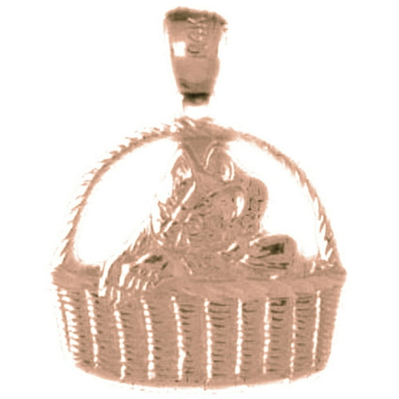 14K Rose Gold Cat Pendant - 22 mm