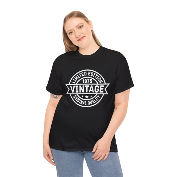 Vintage 1975 TShirt Women Limited Edition BDay 1975 Birthday Plus Size Shirts for Women