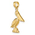 thumbnail image 5 of FB Jewels 14K Yellow Gold 3D Small Pelican Standing Pendant, 5 of 5