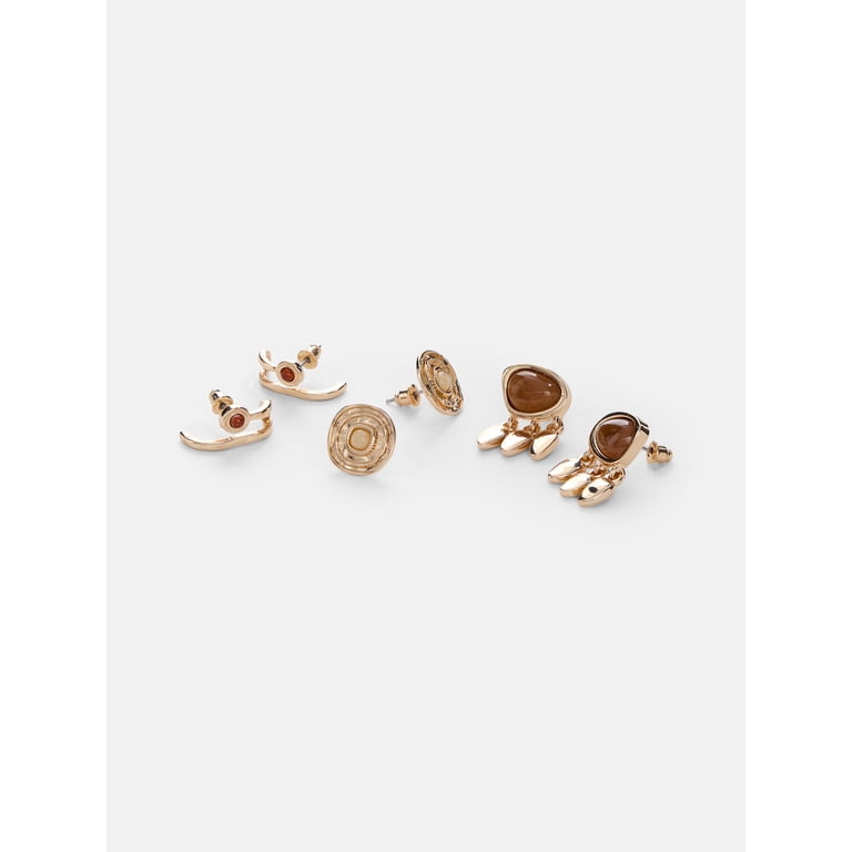 Scenario Gold-Tone Mixed Stud Earrings Set, 3-Pair photo 4
