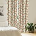 thumbnail image 2 of Ambesonne Geometric Window Curtains, Grunge Squares Triangles, Each 28" W x 84" L, Dark Peach and Mint Green, 2 of 4