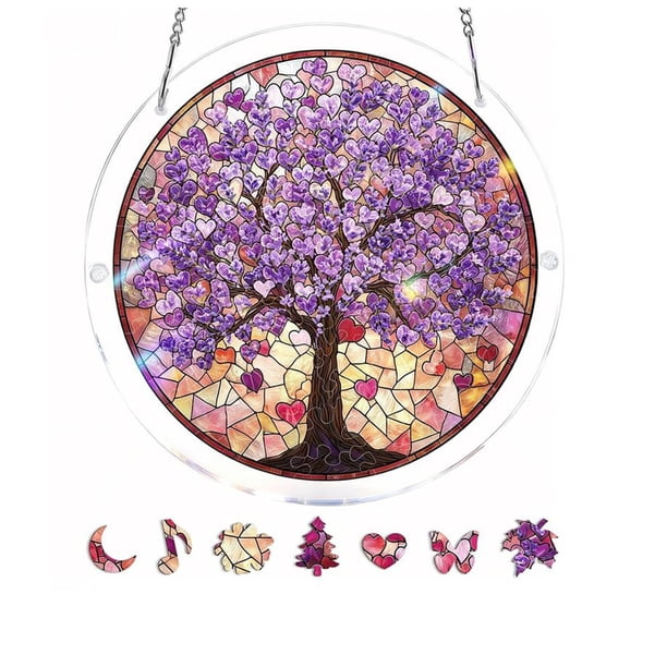 Acrylic Puzzle Window Hanging Sun Catcher for Home Living Room Bedroom Playroom Decoration Lightweight Versatile Gift