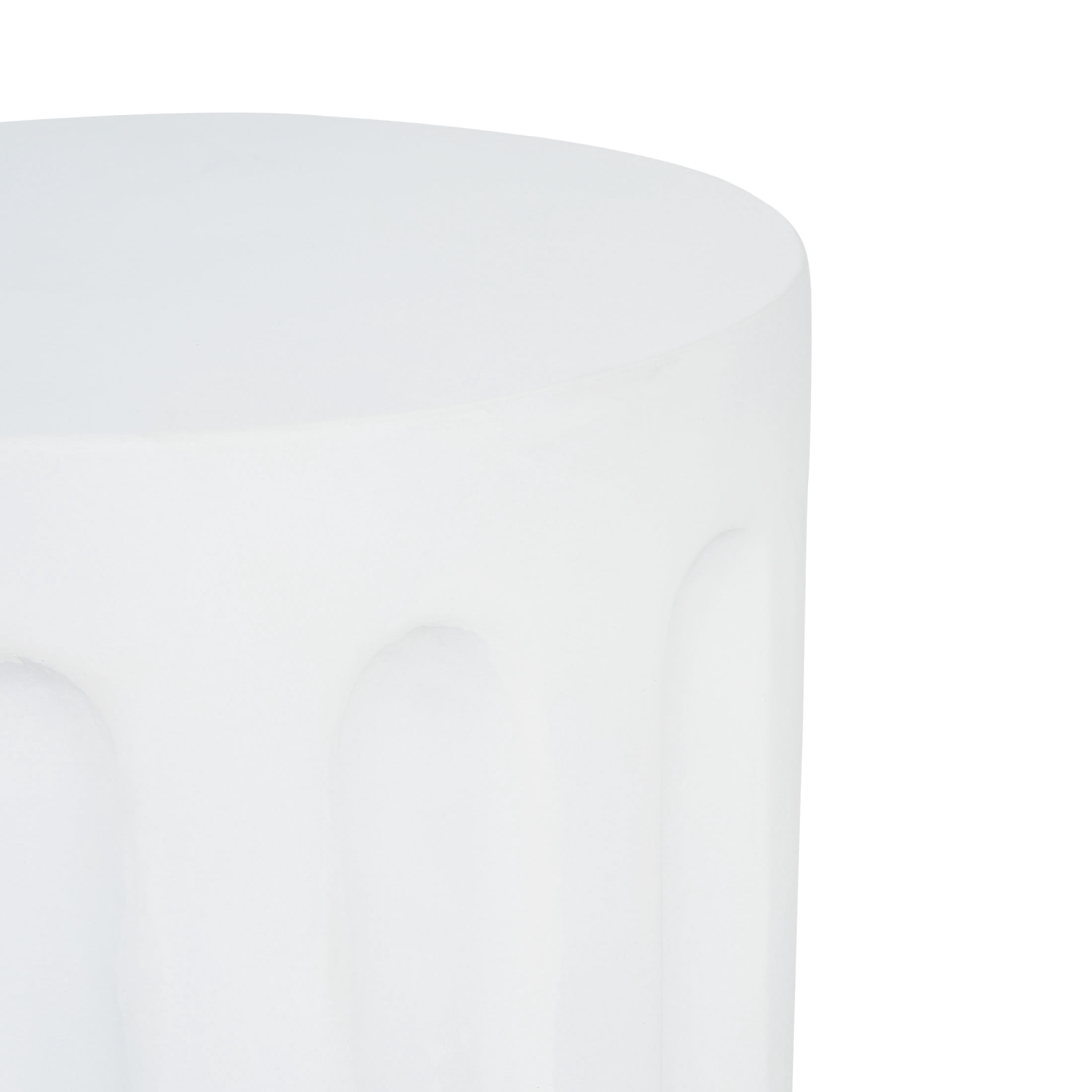 Christopher Knight Home 16" Indoor Outdoor Concrete Round Cylindrical Side Table, White