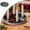 Grey, variant on Round Tray Candle Holders 4 Movable Taper Stands Solid Metal Decorative Design Fits 2cm Candles for Home Desktop DIY Party Wedding Decor