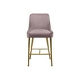 thumbnail image 5 of Natural Beauty Modern, Contemporary Velvet Upholstered Counter Stool with Polished Gold Metal Legs, Set of 2, 23" W x 21" D x 40" H, Ideal for Bar and Pub Height Tables, 5 of 6