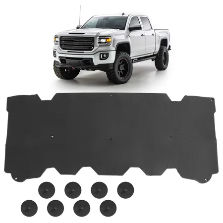 Kojem Under Hood Insulation for 2007-2013 GMC Sierra 1500&3500 HD Pickup Trucks PET Plastic Black