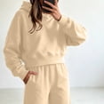 thumbnail image 5 of Yutgune Women's 2 Piece Sweatsuit Casual Fall Long Sleeve Hoodie Loose Wide Leg Sweatpants, 5 of 8