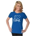 thumbnail image 3 of I Love Fishing Hook Heart Cute Cool Womens Slim Fit Graphic Tee Brisco Brands L, 3 of 5