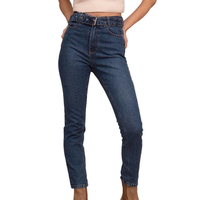 Jeans de mezclilla MCHK 6005. Corte recto, Tiro alto. Para mujer MCHK Corte recto