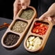 thumbnail image 4 of Bandeja de madera dividida para servir condimentos, platos de salsa con múltiples compartimentos para aperitivos, dulces de frutas, elegantes platos de madera para uso diario., 4 of 8