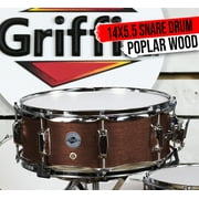 Griffin 14" Snare Drum - Hickory 14x5.5 Poplar Wood Shell Percussion Kit Set