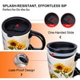thumbnail image 3 of Topadorn Ceramic Mug Sunflower Coffee Cup with Gift Box Latte Mug with Lid, 17 oz Sunflower and Dragonfly, 3 of 9