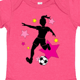 thumbnail image 4 of Inktastic Girl Playing Soccer- Pink and Yellow Stars Girls Baby Bodysuit, 4 of 5