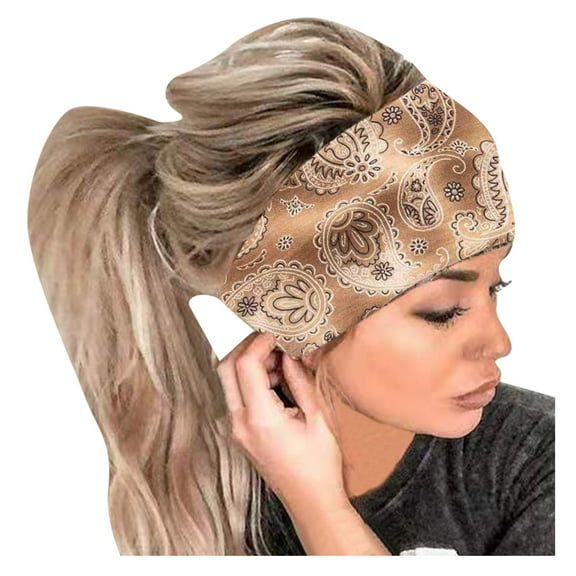MEICHEN Headband for Women, Women Print Headband Elastic Head Wrap Hair Band Bandana Headband, Fall Winter Fashion Accessories