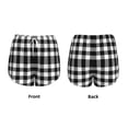 thumbnail image 3 of Pofeuu White And Black Plaid Print Women's Athletic Shorts Running Workout Shorts Tummy Control Quick Dry Gym Shorts with Pockets Double layer sports shorts-X-Large, 3 of 7