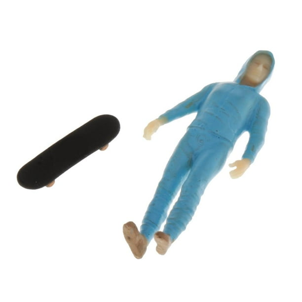 de Acción de Niño Patinador en Miniatura a 1:64, Deslizante Pintada para Accesorios de Bricolaje Santable Azul Yotijar Figuras de personas en miniatura