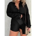 thumbnail image 4 of Diconna Combinaison Femme, Chemise à Manches Longues Col Rabattu Boutonnée Justaucorps Mode Urbaine, 4 of 9
