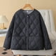 thumbnail image 1 of Parkas de manga larga para mujer, chaquetas acolchadas cálidas para mujer, chaqueta acolchada lisa de manga larga con estampado floral, abrigos con bolsillos, blusa para mujer, 1 of 9