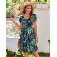thumbnail image 4 of Zeagoo Women Dress Casual T Shirt A Line Mini Simple Solid Sundresses with Sleeve, 4 of 6