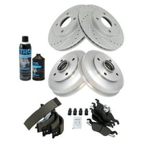 TRQ Performance Front and Rear Brake Pad & Rotor,Shoe & Drum Kit BKA36360 Fits Select 2000-2004 Ford Focus