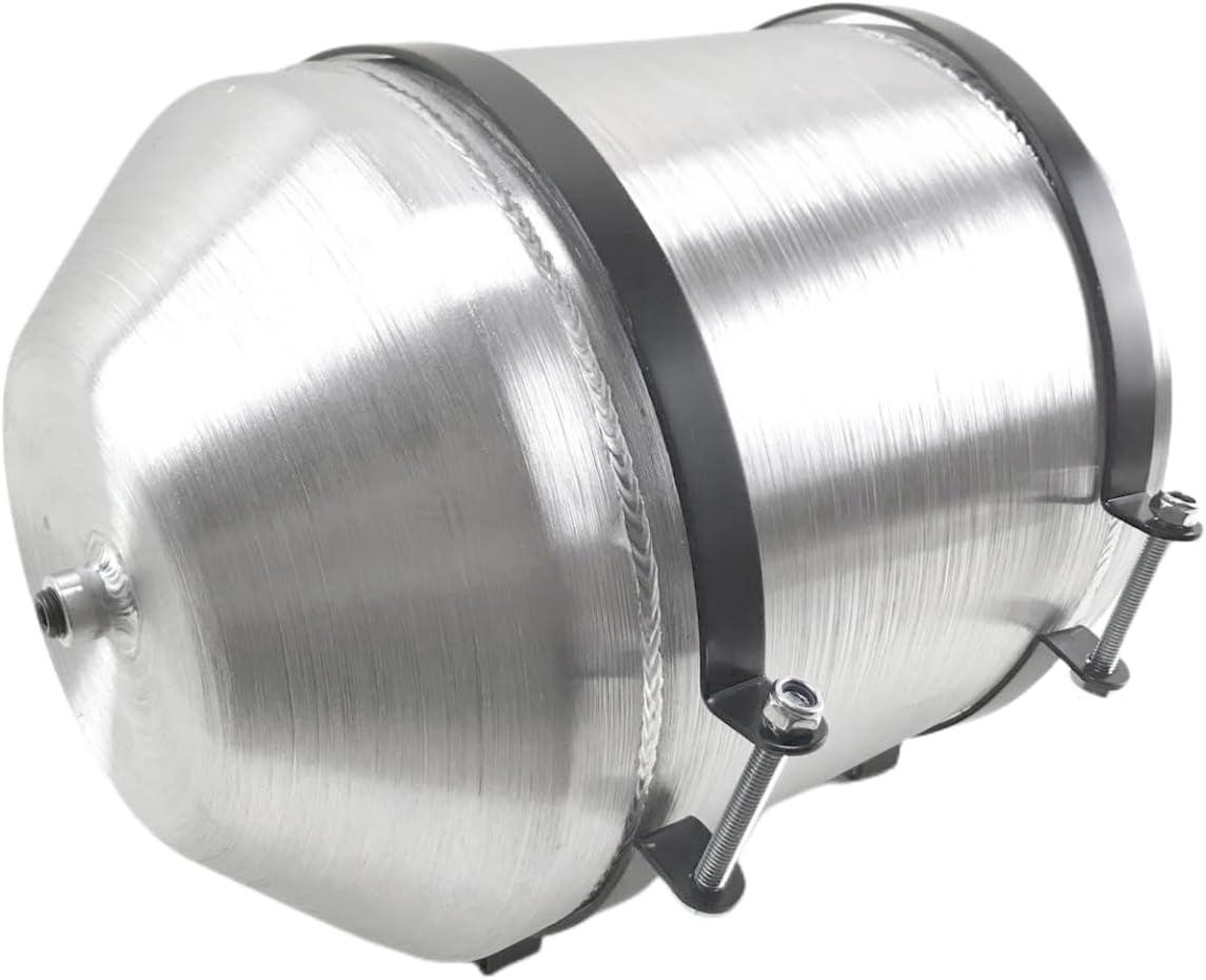 JSD 4 Gallons 10x14 Spun Aluminum Vertical Gas Tank / Fuel tank Center Fill 1/4 NPT Outlet