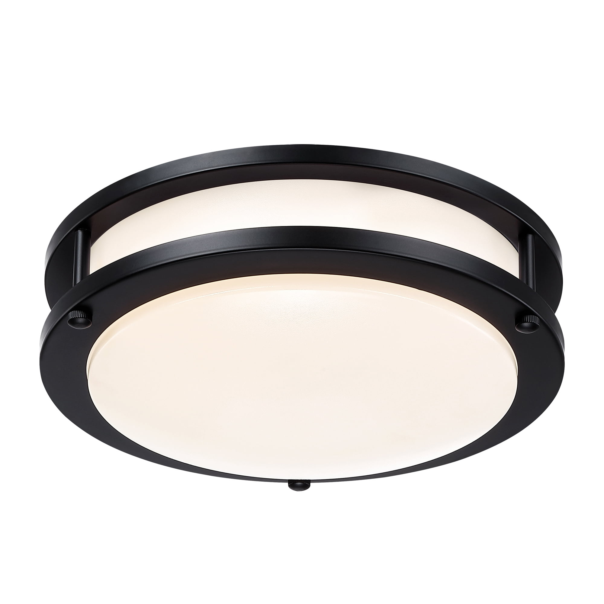 10" Matte Black Round Flush Mount LED Ceiling Light Fixture for Kitchen, Bathroom, Dining Room, Living Room, Hallway, 2700K/3000K/3500K/4000K/5000K