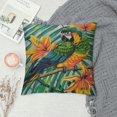 Creowell Throw Pillow Cover Parrot Bird Floral Exotic Tropical Plants Black and White Stripe