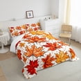 thumbnail image 5 of Manfei Orange Maple Leaf Bedding Sets King with Comforter, Fall Autumn Duvet Insert, Plant Botanical Comforter Sets King Size, Microfiber Room Decor, 3 Pieces, 5 of 8