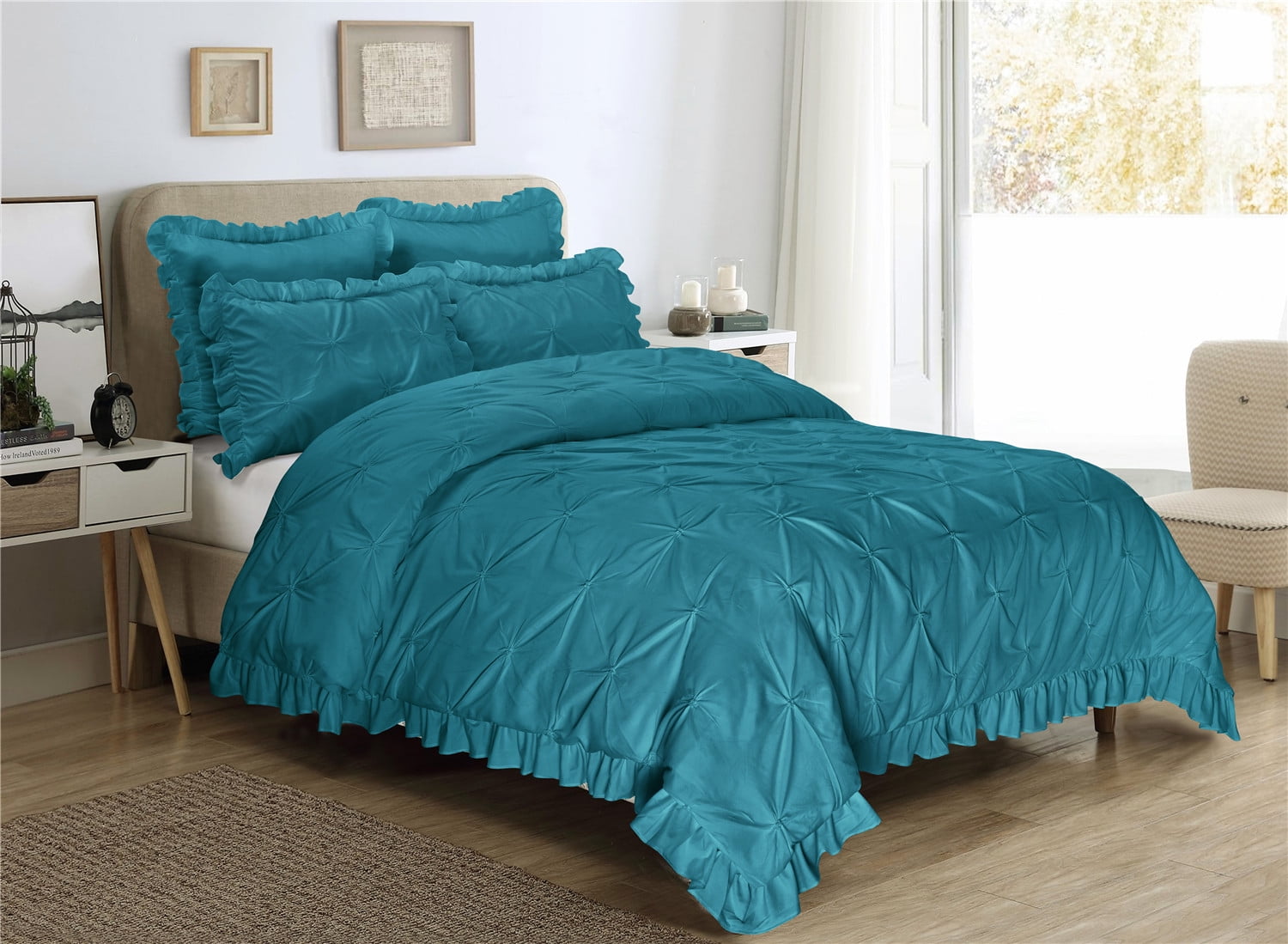 Hig Teal 5 Piece Bed in a Bag Comforter Set, King