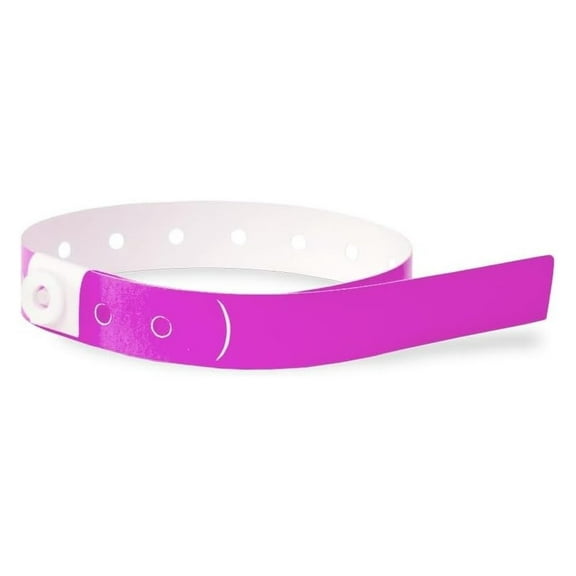 500 Pantone Purple Narrow Plastic Wristbands for Events - Extended Wear, Secure Snap Prevents Reuse – Premium-Grade Bracelets for Hospital & Medical ID, Party & VIP Identification