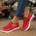 thumbnail image 5 of CHWshoes Shoes For Women Sneakers Slip Ons Canvas Shoes Fashion Casual Summer Low Top Platform Walking Flats Loafers，Red Size 38, 5 of 8