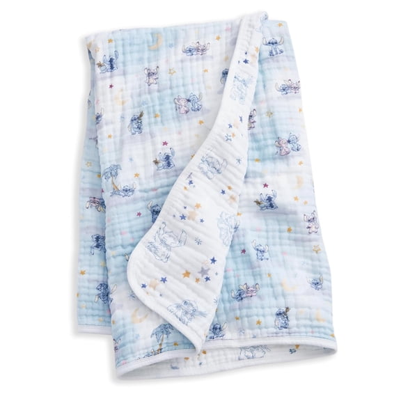 aden anais Essentials Disney Muslin Baby Blanket for Girls and Boys, Lilo & Stitch Design