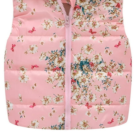 

Binmer Toddler Baby Girls Cartoon Pattern Cute Zipper Windproof Sleeveless Vest Coat