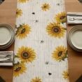 thumbnail image 5 of Table Runners 70 Inches Long Dress Scarves, Vintage Sunflowers Farmhouse Coffee/Dining/Kitchen Table Decor, Holiday Table Runner, Spring Summer Retro Bees Yellow Floral 13x70 Inch, 5 of 9