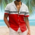 thumbnail image 2 of BOBOGOJP Men's Linen Shirts Short Sleeve Casual Beach T Shirts,Red S, 2 of 4